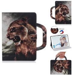 Majestic Lion Handbag Tablet Leather Wallet Flip Cover for Amazon Fire HD 10(2015)