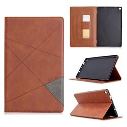 Binfen Color Prismatic Slim Magnetic Sucking Stitching Wallet Flip Cover for Amazon Fire HD 10(2015) - Brown