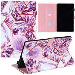 Dream Purple Stitching Color Marble Leather Flip Cover for Amazon Fire HD 10(2015)