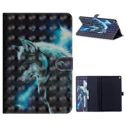 Snow Wolf 3D Painted Leather Tablet Wallet Case for Amazon Fire HD 10 (2017)