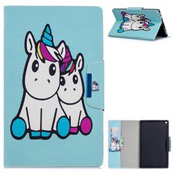 Couple Unicorn Folio Flip Stand Leather Wallet Case for Amazon Fire HD 10 (2017)