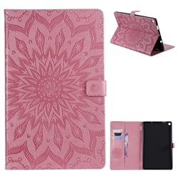 Embossing Sunflower Leather Flip Cover for Amazon Fire HD 10 (2017) - Pink