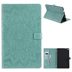 Embossing Sunflower Leather Flip Cover for Amazon Fire HD 10 (2017) - Green