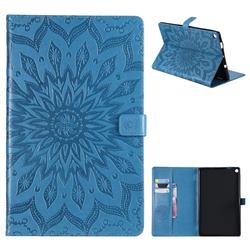 Embossing Sunflower Leather Flip Cover for Amazon Fire HD 10 (2017) - Blue