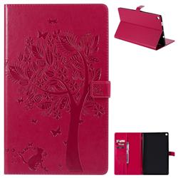 Embossing Butterfly Tree Leather Flip Cover for Amazon Fire HD 10 (2017) - Rose