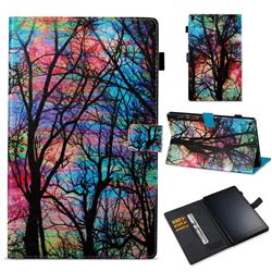 Color Tree Folio Stand Leather Wallet Case for Amazon Fire HD 10 (2017)