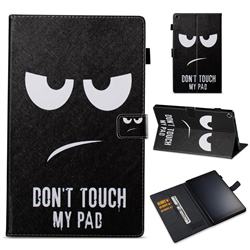 Do Not Touch My Phone Folio Stand Leather Wallet Case for Amazon Fire HD 10 (2017)