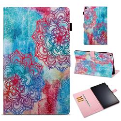Fire Red Flower Folio Stand Leather Wallet Case for Amazon Fire HD 10 (2017)