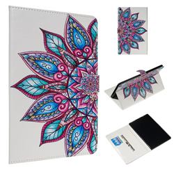 Mandala Flower Smooth Leather Tablet Wallet Case for Amazon Fire HD 10 (2017)