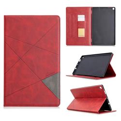 Binfen Color Prismatic Slim Magnetic Sucking Stitching Wallet Flip Cover for Amazon Fire HD 10 (2017) - Red