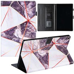 Black and White Stitching Color Marble Leather Flip Cover for Amazon Fire HD 10 (2017)