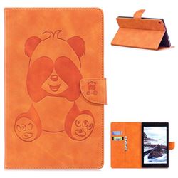 Lovely Panda Embossing 3D Leather Flip Cover for Amazon Fire HD 8 (2016) - Orange
