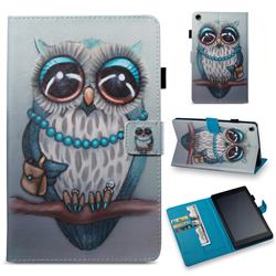 Sweet Gray Owl Folio Stand Leather Wallet Case for Amazon Fire HD 8 (2016)
