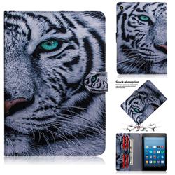White Tiger Painting Tablet Leather Wallet Flip Cover for Amazon Fire HD 8 (2016)