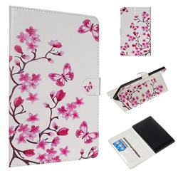 Rose Butterfly Flower Smooth Leather Tablet Wallet Case for Amazon Fire HD 8 (2016)