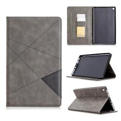 Binfen Color Prismatic Slim Magnetic Sucking Stitching Wallet Flip Cover for Amazon Fire HD 8 (2016) - Gray