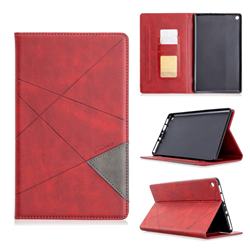 Binfen Color Prismatic Slim Magnetic Sucking Stitching Wallet Flip Cover for Amazon Fire HD 8 (2016) - Red
