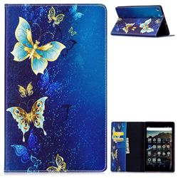 Golden Butterflies Folio Stand Leather Wallet Case for Amazon Fire HD 8 (2017)