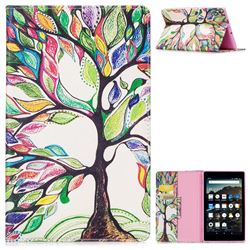 The Tree of Life Folio Stand Leather Wallet Case for Amazon Fire HD 8 (2017)