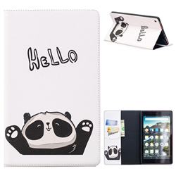 Hello Panda Folio Stand Tablet Leather Wallet Case for Amazon Fire HD 8 (2017)