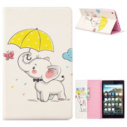 Umbrella Elephant Folio Stand Tablet Leather Wallet Case for Amazon Fire HD 8 (2017)