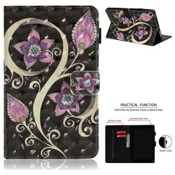 Peacock Flower 3D Painted Leather Wallet Tablet Case for Amazon Fire HD 8 (2017)