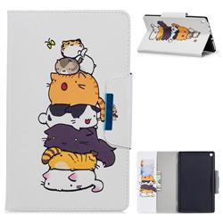 Casing kittens Folio Flip Stand Leather Wallet Case for Amazon Fire HD 8 (2017)