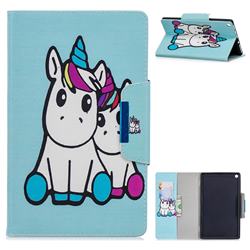 Couple Unicorn Folio Flip Stand Leather Wallet Case for Amazon Fire HD 8 (2017)