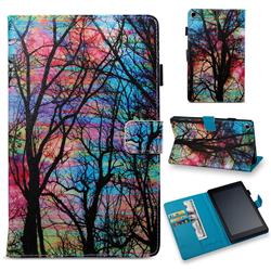 Color Tree Folio Stand Leather Wallet Case for Amazon Fire HD 8 (2017)