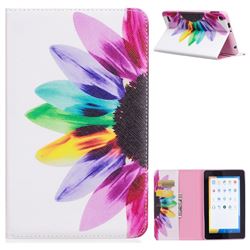 Seven-color Flowers Folio Stand Leather Wallet Case for Amazon Fire 7(2015)