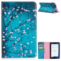 Blue Plum flower Folio Stand Leather Wallet Case for Amazon Fire 7(2015)