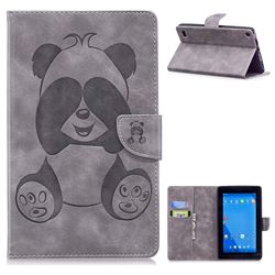 Lovely Panda Embossing 3D Leather Flip Cover for Amazon Fire 7(2015) - Gray