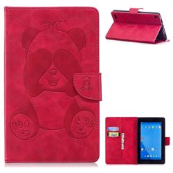 Lovely Panda Embossing 3D Leather Flip Cover for Amazon Fire 7(2015) - Rose
