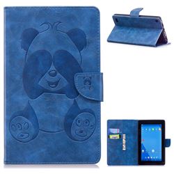 Lovely Panda Embossing 3D Leather Flip Cover for Amazon Fire 7(2015) - Blue
