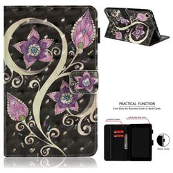 Peacock Flower 3D Painted Leather Wallet Tablet Case for Amazon Fire 7(2015)