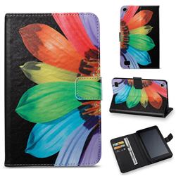 Colorful Sunflower Folio Stand Leather Wallet Case for Amazon Fire 7(2015)