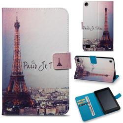 Fog Eiffel Tower Folio Stand Leather Wallet Case for Amazon Fire 7(2015)
