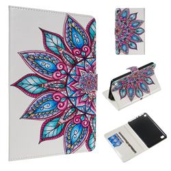 Mandala Flower Smooth Leather Tablet Wallet Case for Amazon Fire 7(2015)