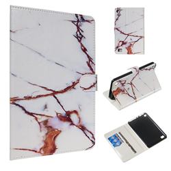 White Gold Marble Smooth Leather Tablet Wallet Case for Amazon Fire 7(2015)