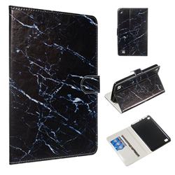 Black Marble Smooth Leather Tablet Wallet Case for Amazon Fire 7(2015)