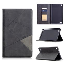 Binfen Color Prismatic Slim Magnetic Sucking Stitching Wallet Flip Cover for Amazon Fire 7(2015) - Black