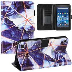 Starry Blue Stitching Color Marble Leather Flip Cover for Amazon Fire 7(2015)