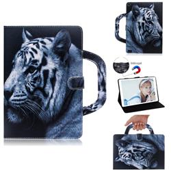 White Tiger Handbag Tablet Leather Wallet Flip Cover for Amazon Fire 7 (2019)