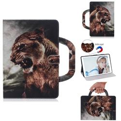 Majestic Lion Handbag Tablet Leather Wallet Flip Cover for Amazon Fire 7 (2019)