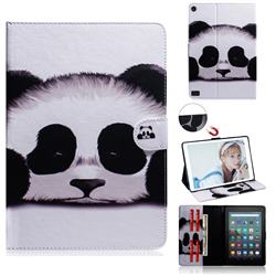 Sleeping Panda Painting Tablet Leather Wallet Flip Cover for Amazon Fire 7 (2019)