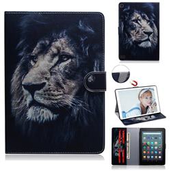 Lion Face Painting Tablet Leather Wallet Flip Cover for Amazon Fire 7 (2019)