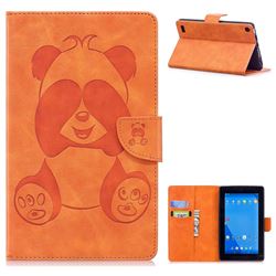 Lovely Panda Embossing 3D Leather Flip Cover for Amazon Fire 7 (2017) - Orange