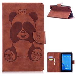 Lovely Panda Embossing 3D Leather Flip Cover for Amazon Fire 7 (2017) - Brown