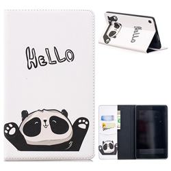 Hello Panda Folio Stand Tablet Leather Wallet Case for Amazon Fire 7 (2017)