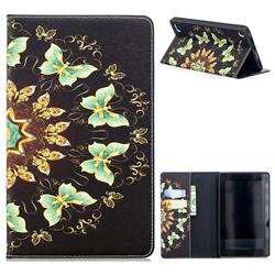 Circle Butterflies Folio Stand Tablet Leather Wallet Case for Amazon Fire 7 (2017)